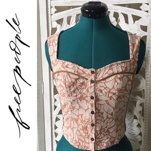 FREE PEOPLE - NWT Gorgeous peach/ivory top - sz M